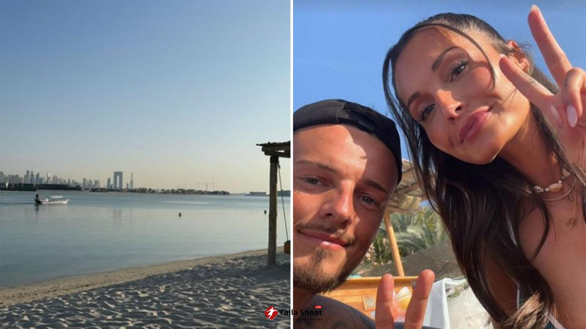 Arsenal star Ben White and wife Milly relax on the beach as they jet off on holiday during winter break