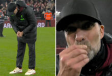 Jurgen Klopp loses wedding ring on pitch after Liverpool beat Newcastle - before cameraman saves the day
