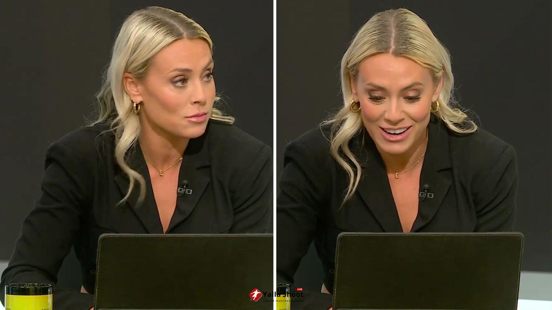 Shocked Emma Paton forced to apologise live on Sky Sports after awkward blunder... but glam host barely flinches