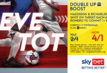 Everton vs Tottenham: Maddison & Richarlison 1+ shot on target each & Romero 1+ foul at 4/1 with Sky Bet, plus £40 bonus