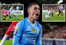 Brentford 1 Man City 3: Stunning Foden hat-trick sees champions come from behind to leave them just two points off top