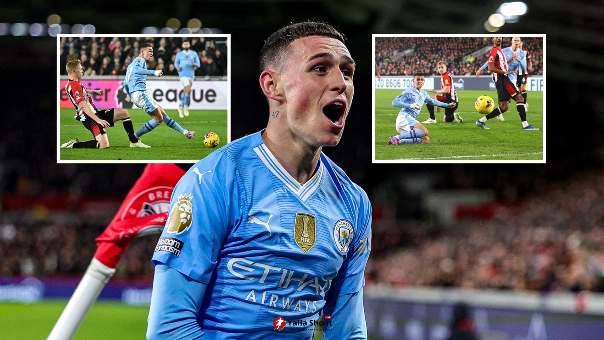 Brentford 1 Man City 3: Stunning Foden hat-trick sees champions come from behind to leave them just two points off top