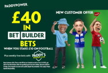 Get £40 in free football Bet Builder bets when you stake £10 with Paddy Power