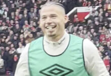 Man Utd fans brutally troll Kalvin Phillips with X-rated chant as he warms up - but City rival has perfect response